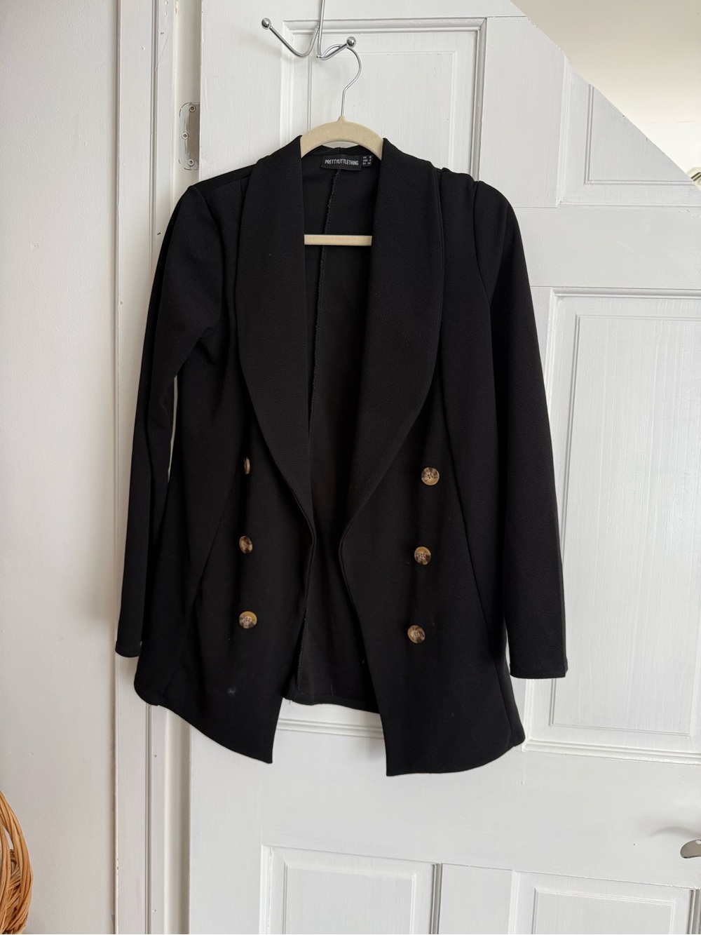 Black Double Breasted Blazer | Carolyn Bessette Chic Minimalist Jacket